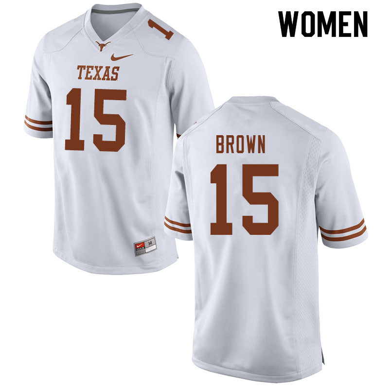 Women #15 Chris Brown Texas Longhorns College Football Jerseys Sale-White
